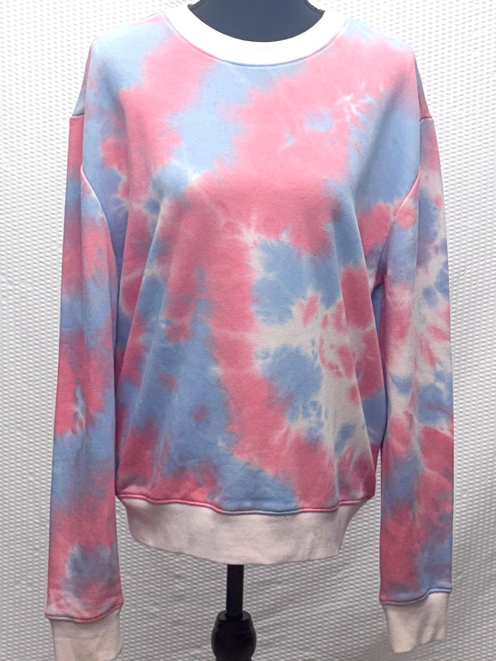 Pink Lily Tie Dye Sweatshirt Womens Medium Pink Blue Crewneck Pullover